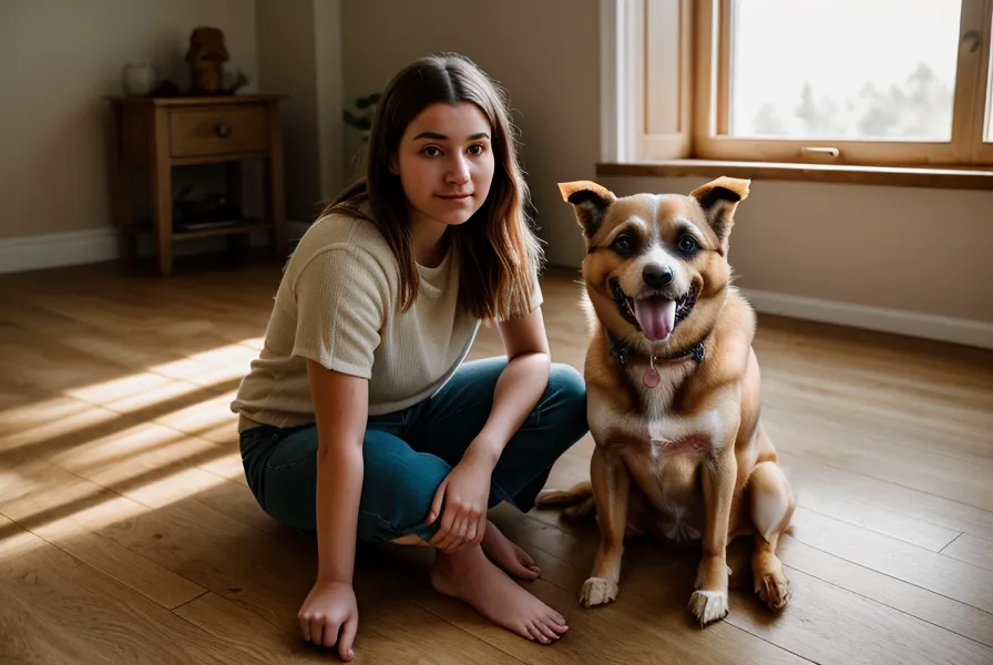 Balade lente d'un chien senior le long de l'Erdre à Nantes, entre routine et bien-être animal