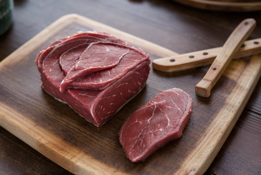 Morceaux de foie de bœuf frais destinés à devenir des friandises naturelles pour chien