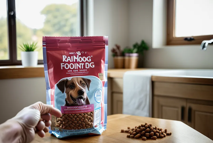Camille Lefebvre vérifiant l'étiquette d'un sac de croquettes premium pour gérer son budget chien à Nantes