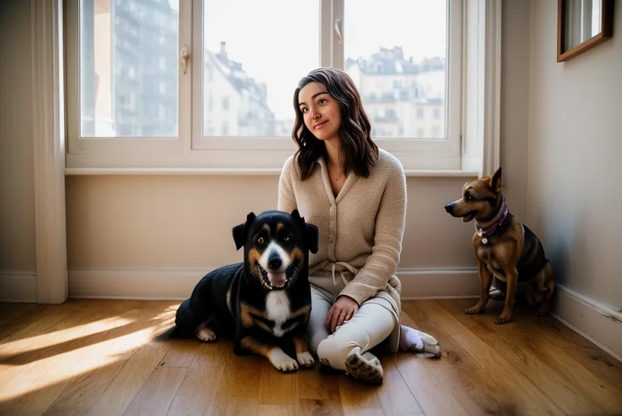 Comparatif de devis d'assurance pour chien senior ouvert sur un ordinateur, avec une patte de chien posée juste à côté du clavier.
