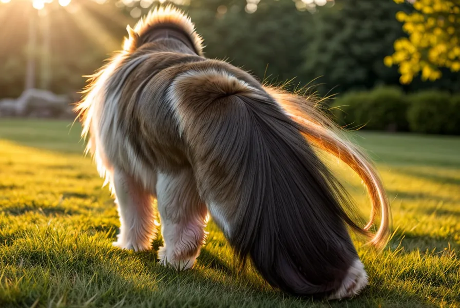 Queue de chien en mouvement pendant une balade, un signal du comportement canin souvent mal interprété