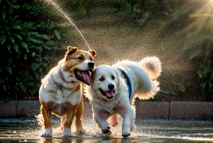 Chien qui s'ébroue après une rencontre en balade, signe de décharge du stress dans le comportement canin