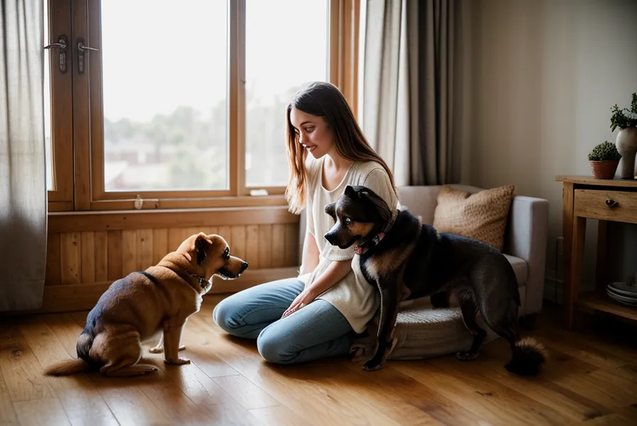 Complicité quotidienne avec un chien senior à la maison, entre calme et tendresse à Nantes