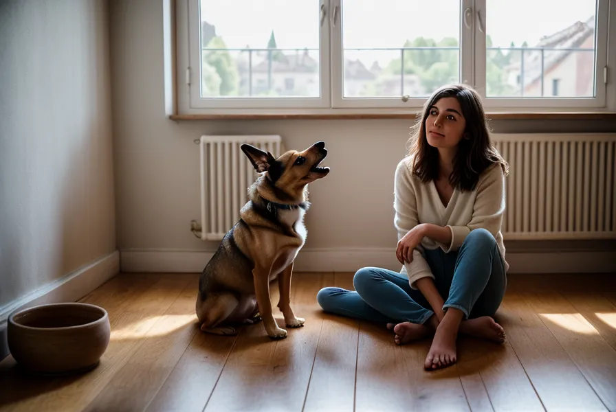 Occuper son chien en appartement les jours de pluie : chien calme près de la fenêtre à Nantes