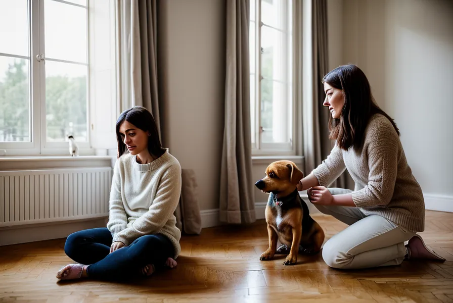 Café renversé après une tentative de jeu de balle avec son chien dans un petit salon
