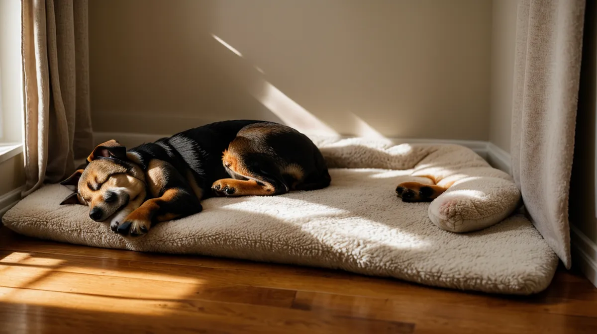 Coin dodo économique pour chien en appartement à Nantes, exemple de bien-être canin à petit budget