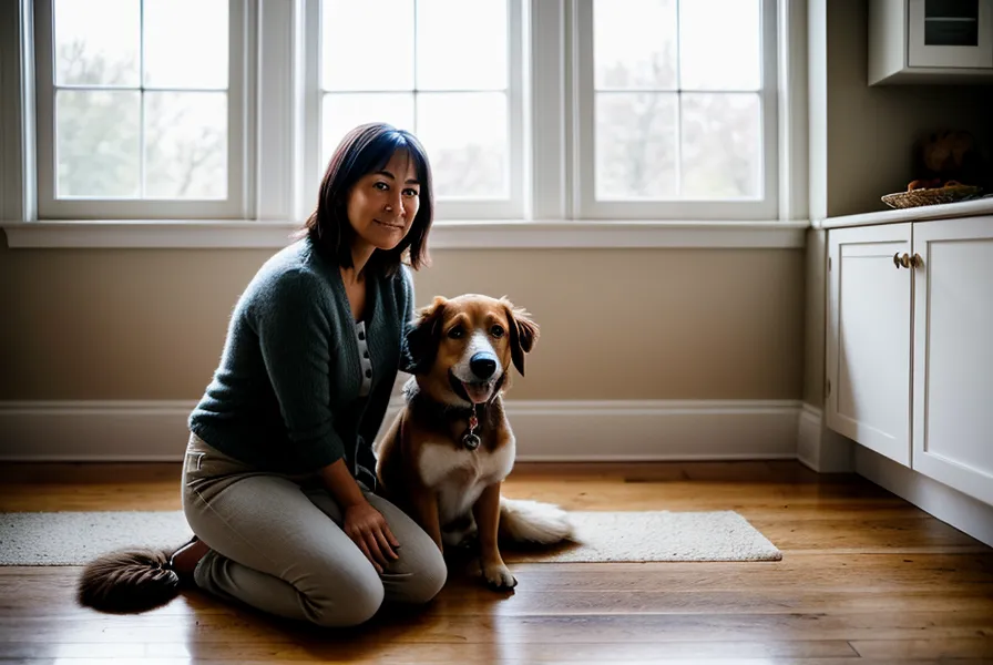 Plaid et jouet préparés pour la zone confort du sac de voyage d'un chien avant un déplacement