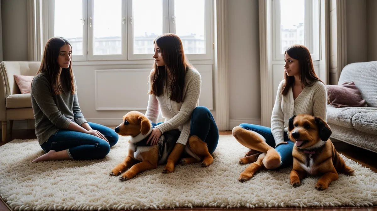 Chien senior allongé calmement, un signe de vieillissement canin et de bien-être senior au quotidien