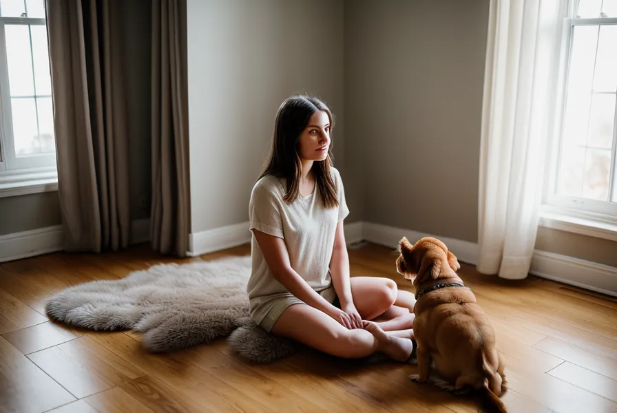 Pattes d'un chien senior sur un tapis antidérapant, un geste simple contre les glissades et pour son confort articulaire